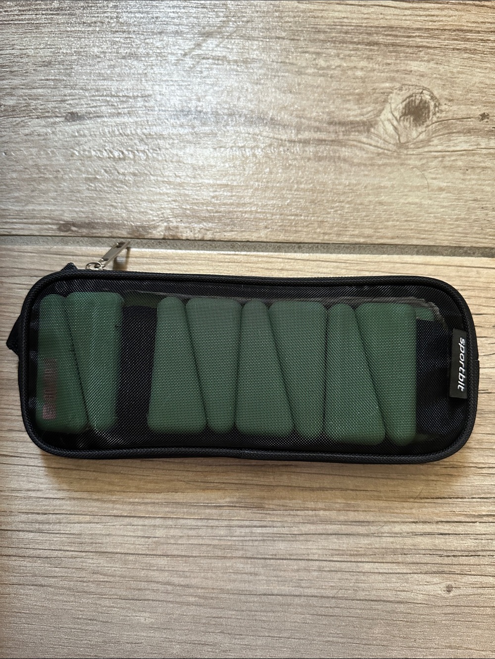 Sportable Green Foam Hand Weights Set in Zip Pouch